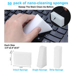 2X Density Magic Sponge Eraser,50 Pack Multi-Functional Household Cleaning Sponge for Furniture,Extra Thick and Long Lasting Melamine Cleaning Sponges for Bathroom,Floor, Wall Cleaner (50)
