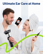 KAUGIC Ear Cleaner with Camera, Manual Wax Removal Kit, 7 Spoons, Black