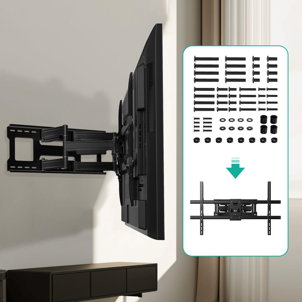 WALI Universal TV Mount Hardware Kit, M4,M5,M6,M8 Screws with Box, Black