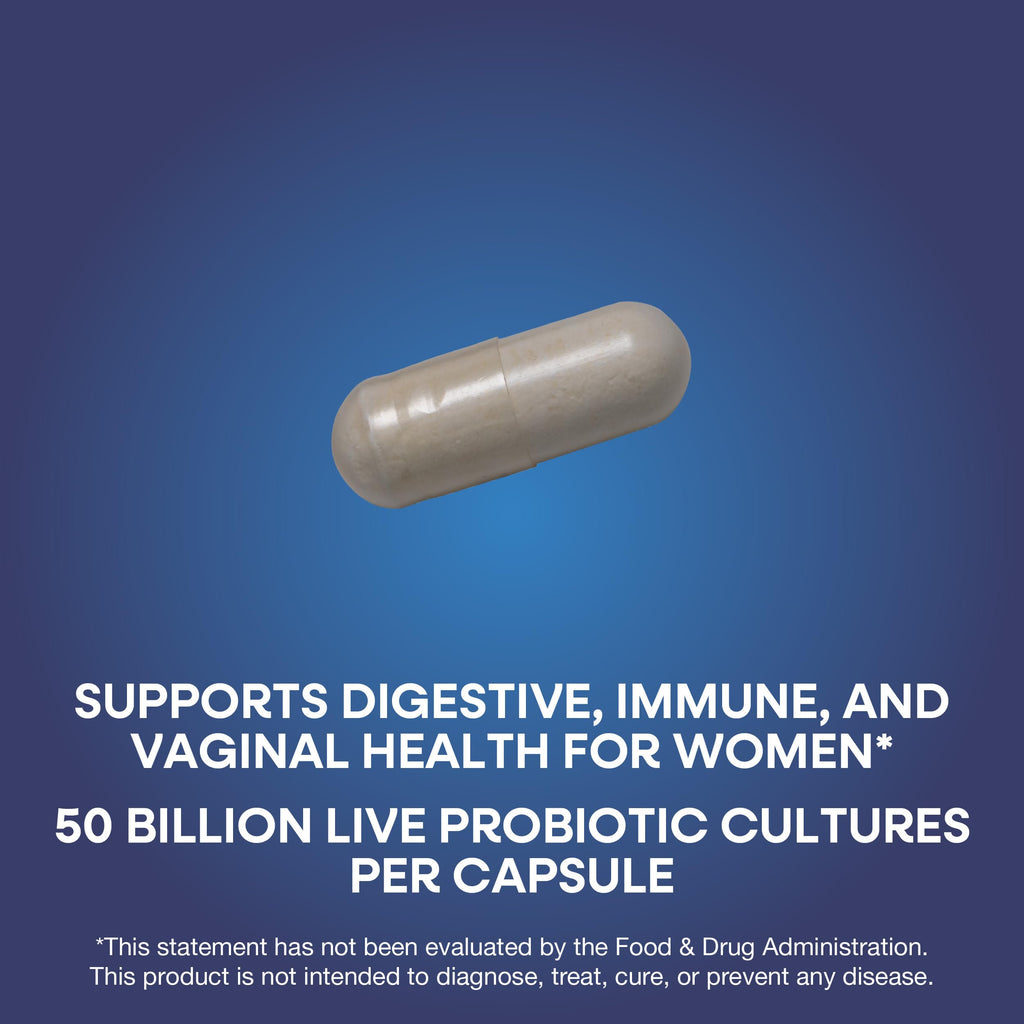 Nature's Way Women's Extra Strength(1) Fortify Probiotic 50B Cultures, Supports Digestive, Vaginal & Immune Health*, Plant-Based Prebiotic Fiber, Non-GMO Project Verified, 30 Capsules