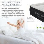 King Koil Pillow Top Plush Full Size Air Mattress with Built-in Pump for Home, Camping & Guests, 16" Inflatable Airbed Luxury Double High Adjustable Blow Up Bed, Waterproof, 1-Year Warranty