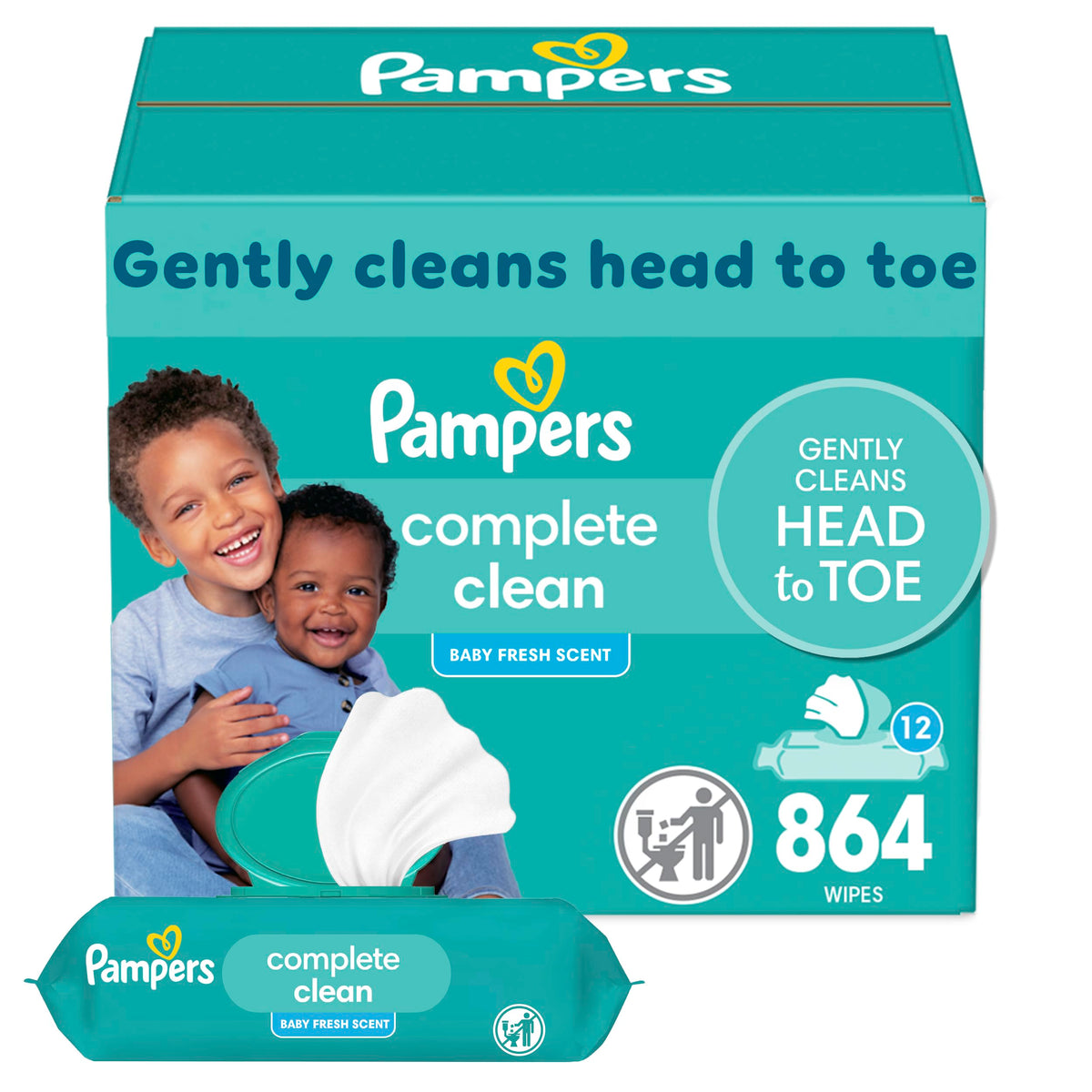 Pampers Complete Clean Baby Wipes - Fresh Scent 12X 864 Count