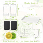 Seed Sprouting Kit - 2×32 Oz Wide-Mouth Mason Jars with Sprouter Lids, Stand, Sprout Tray & Light Shield, for Broccoli, Alfalfa, Mung Beans & Microgreens (Yellow + Green)