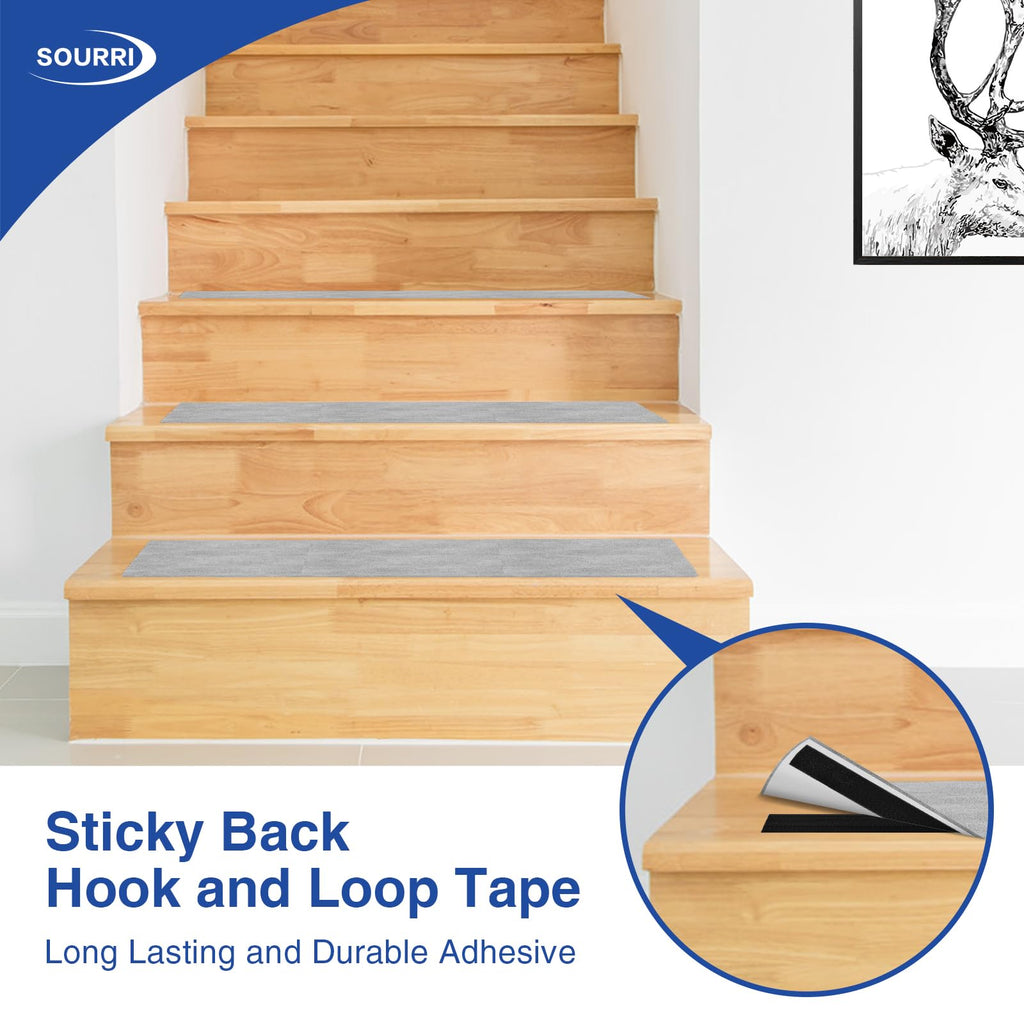 SOURRI 1 Inch x 82 Feet Hook and Loop Tape Sticky Back Fastener Roll, Nylon Self Adhesive Heavy Duty Strips Fastener for Home Office School Car and Crafting Organization