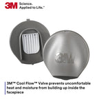 3M 6800 Full Facepiece Reusable Respirator, Medium, Gray