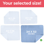 Utopia Bedding Washable Underpads 34" x 52" (Pack of 4), Waterproof Reusable Heavy Absorbency Incontinence Bed Pads for Adults, Kids, Elderly and Pets, Bedwetting Pads for Sofa and Couch (Blue)