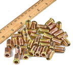 PGMJ 200 Pcs Threaded Inserts for Wood - Metal Screws Assortment Hex Socket Drive 1/4 "- 20 Nut Inserts, Bolt Fastener Connector Wood Embellishments for Furniture (1/4"-20x20mm)