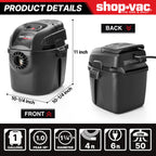 Shop-Vac 2021005 1 Gallon Micro Wet/Dry Vacuum, 1.0 Peak HP, 1.25 Inch Diameter x 4 Foot Hose, 6 Food Cord, Lightweight and Portable, Quick Wet/Dry Pickup