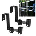 Lettry 2 Pcs Pool Fence Hooks, Pool Tool Organizer, for Hanging Pool Cleaning Accessories, Pool Pole, Brush, Leaf Skimmer Net, Vacuum Head, Suitable for 3/4 Inch to 1-1/4 inch Railing