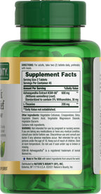 Nature's Bounty Stress Relief, Ashwagandha KSM-66, Supports Occasional Stress Relief, Dietary Supplement, 2 Tablets per Day, Vegetarian Tablets, Gluten Free, 90 Ct