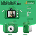Dinosaur Kids Camera for Boys Girls, Toddler Digital Selfie Camera with Cute Protective Cover and SD Card, Christmas Birthday Gifts Toys for 3 4 5 6 7 8 9 10 11 12 Years Old Little Girls and Boys