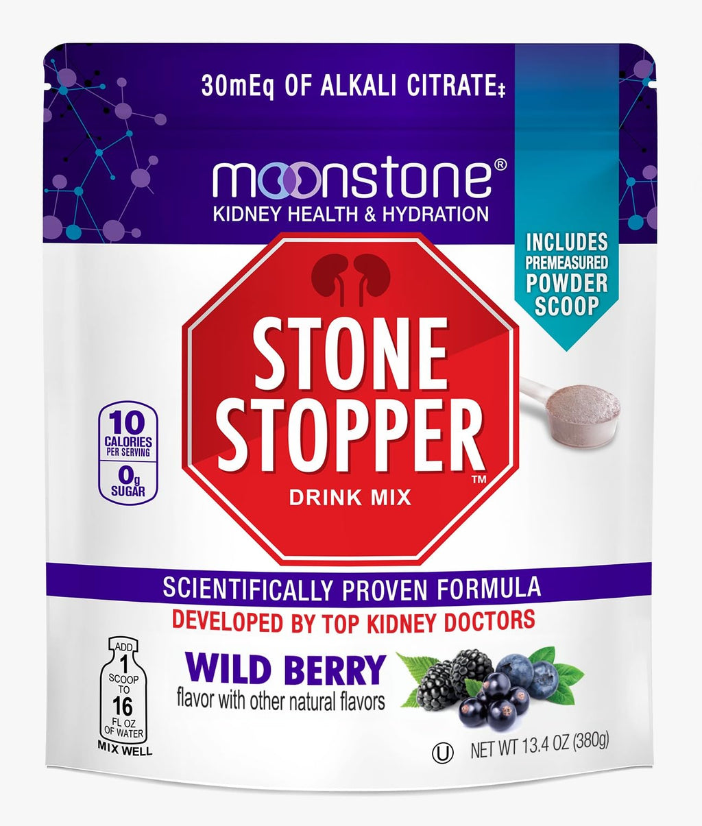 Stone Stopper Drink Mix, Wild Berry, Kidney Stone Prevention, Calcium Oxalate Protector, Alkali Citrate Support, Developed by Urologists to Improve Hydration and Support Kidney Health, 15 Day Supply