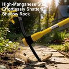 Nohovu Pickaxe with Shock Absorbing Fiberglass Handle, Heavy Duty Forged Steel Pick Axe for Digging, 36 Inches (406Y)