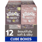 Kleenex Ultra Soft Facial Tissues - Pack of 12 Cube Tissue Boxes