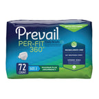 Prevail Per-Fit 360 Daily Incontinence Briefs, Unisex Adult Incontinence Briefs with Tabs, Maximum Plus Absorbency, Size 2, 72 Count (4 Packs of 18)