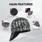 ARCCAPTAIN Reversible Welding Cap, 8 Panel Protective Welders Cap, 10 oz Fireproof Cotton Comforts for Safety and Protection While Welding to Men Women, Skeleton, 7 5/8