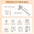 Turandoss 8 Pairs Hypoallergenic Silver Hoop Earrings for Women Trendy