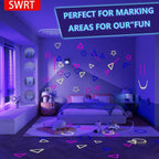 SWRT 6 Rolls (1 in x 33 Ft) Neon Gaffer Cloth Tape for Halloween Decor