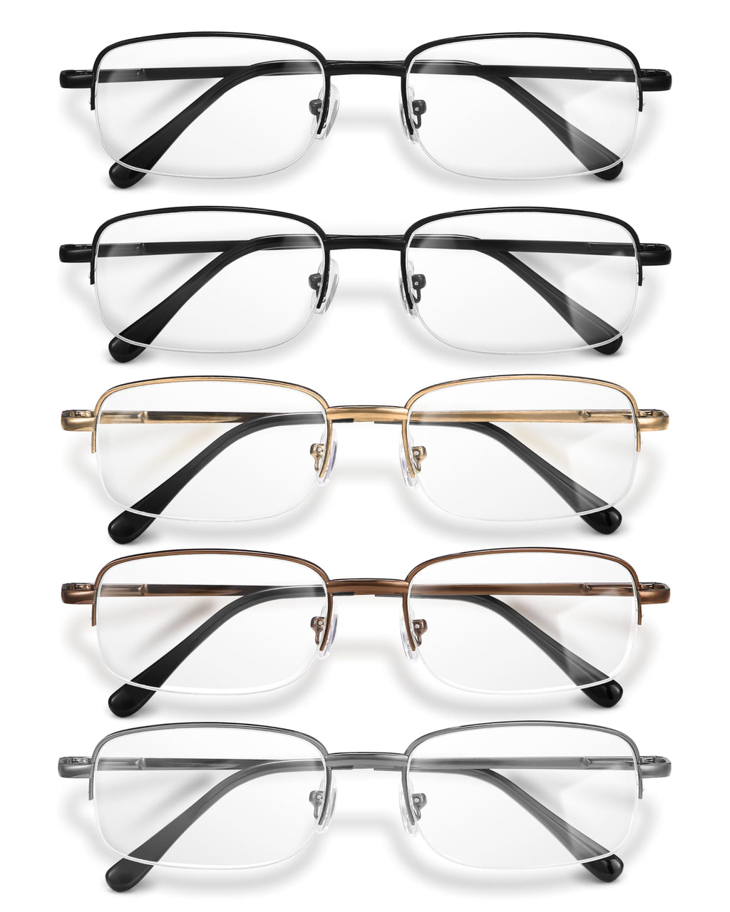 NOVIVON 2.75 Metal Reading Glasses Men - Durable Readers with Blue Light Filtering - Clear Vision