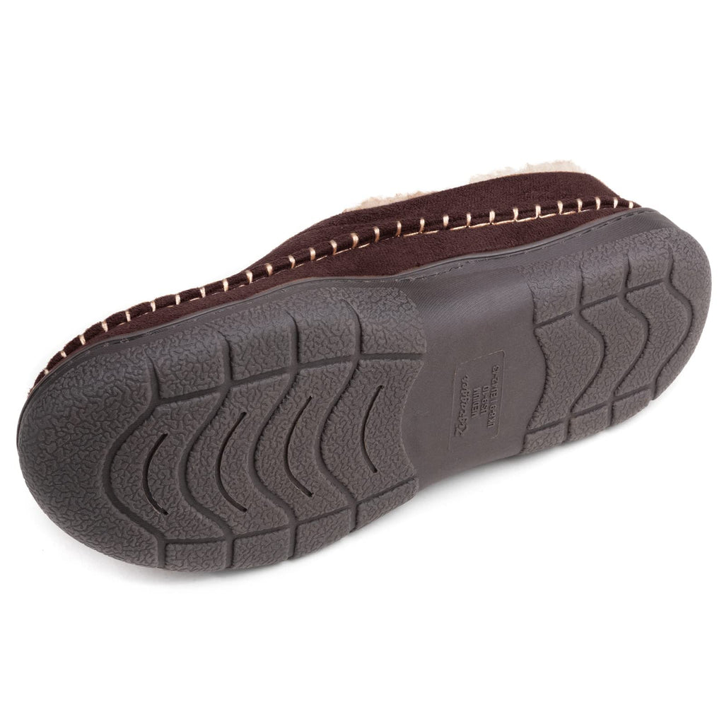 Zigzagger Men's Slip On Moccasin Slippers,Coffee, 11-12