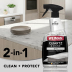 Weiman Quartz Countertop Cleaner and Polish - Clean and Shine Your Granite, Marble Countertops, Kitchen Island, and Stone Surfaces with UV Anti-Fade Protection, Citrus, 24 Ounce with Microfiber Cloth