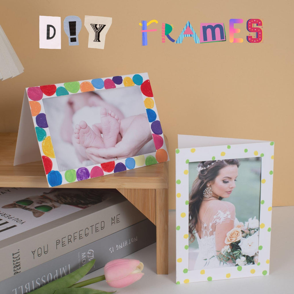 50 Sets Photo Frame Cards with Envelopes 4x6 Paper Picture Frames Bulk