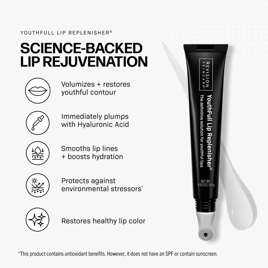 Revision Skincare YouthFull Lip Replenisher, Moisturizing Lip Plumper with Hyaluronic Acid, Volumizing, Plumping and Anti Aging, 2 Pack - 0.33 Ounce