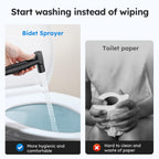 Arofa Black Bidet Sprayer for Toilet, Handheld Jet Sprayer Adjustable Water Pressure Muslim Shower with Bidet Hose, Bidets Faucet for Existing Toilets Cloth Diaper Spray for Baby/Feminine Wash