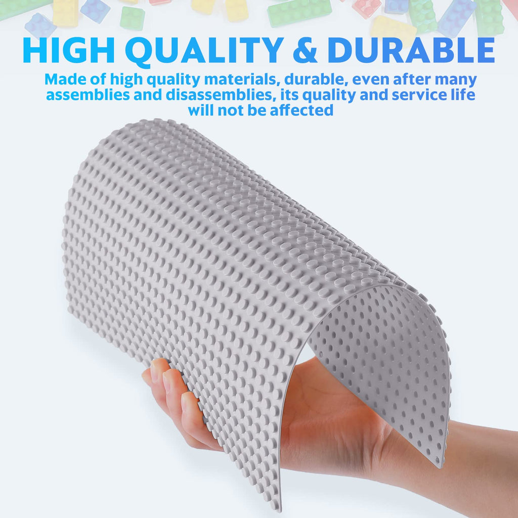 Pokiiulk Classic Baseplates Building Plates-Pack of 10 Large 10" x 10" Building Bricks Compatible with All Major Brands,Perfect STEM Gift for Builders Age 3+,Grey