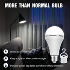 Neporal 4 Pack Emergency-Rechargeable-Light-Bulb, Stay Lights Up When Power Failure, 1500mAh 15W 80W Equivalent LED Light Bulbs for Home, Camping, Tent (E27, with Hook) (Daylight)