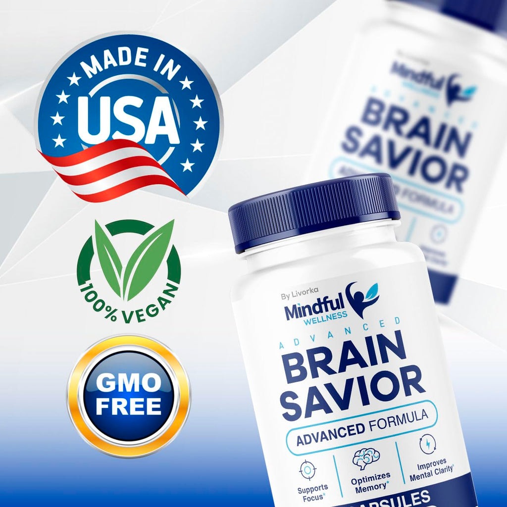 (3 Pack) Mindful Wellness Advanced Brain Savior Capsules, Official Mindful Wellness Supplement Pills, Mindful Wellness Support Capsules Premium Formula - All Natural Pills, 180 Capsules for 3 Months