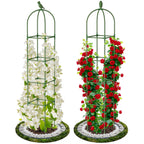 2 Pack Garden Obelisk Trellis for Climbing Plants, 71" Rustproof Metal Tower Plant Support Cages, Rose Trellis for Tomato Potted Flowers Vegetables Vines, Indoor Outdoor Garden Patio