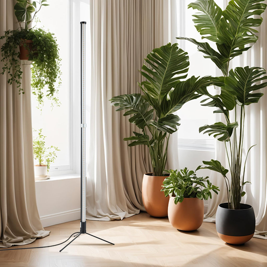 Atmel Standing Grow Lights for Indoor Plants with Timer 4Ft, 3 Adjustable Modes Full Spectrum Plant Lights for Indoor Growing, 243 LED Plant Grow Light for Flowering, Office, Indoor Garden