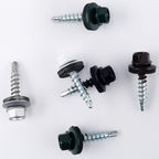 JEGONFRI 300pcs #10 x 1 Green Hex Head Self-Drilling Metal Roofing Screws, EPDM Washer, Colored Head, Wood Screws, Sheet Metal Roof Screw with Hex Driver Bit