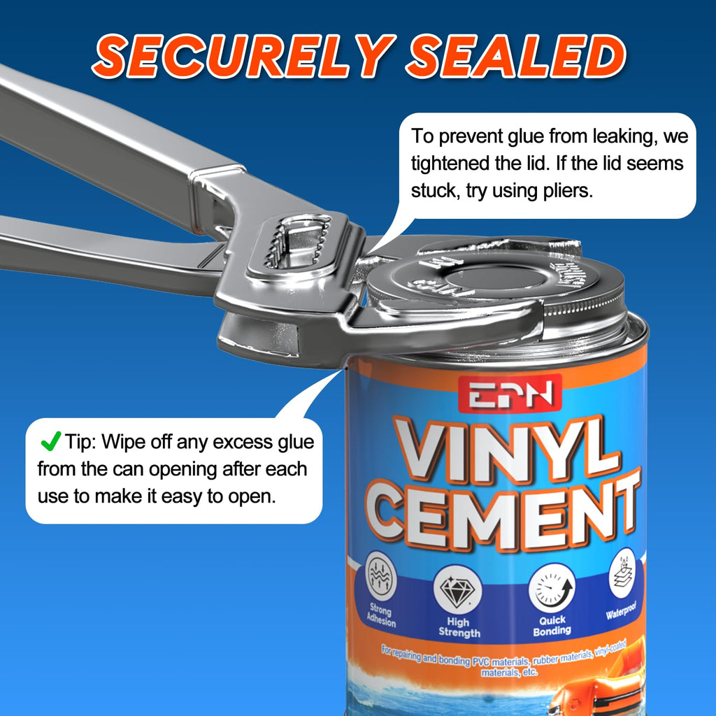 EPN Vinyl Cement, High-Strength Waterproof Pool Liner Repair Kit, 4.4 oz