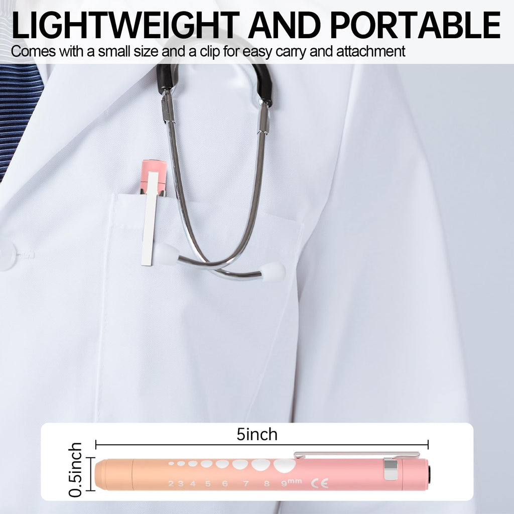 Rechargeable Pen Light for Nurses and Doctors – 2Packs LED Medical Penlight with USB Charging, Dual Light Modes, Durable Clip – Ideal Gift for Night Shift, Clinical Use - pink-orange+pink-purple