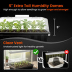 SOLIGT Thick Plastic 3-Set Strong Seed Starter Trays with 5" Humidity Domes