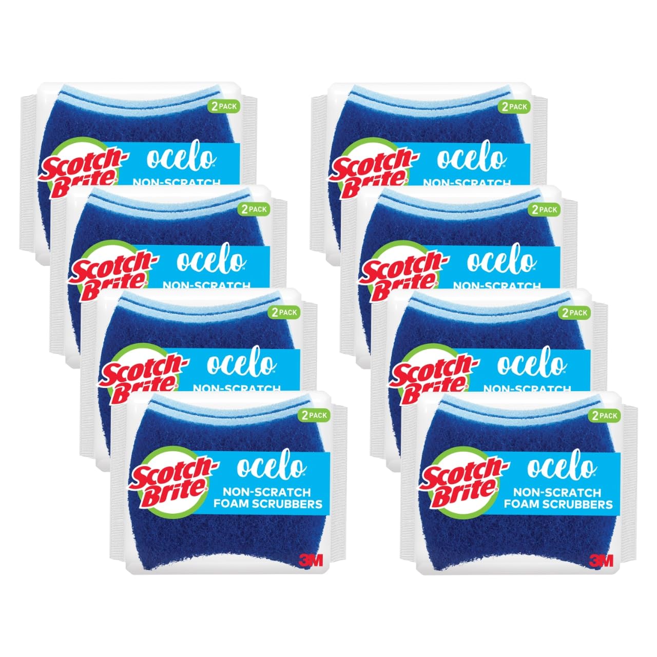 Scotch-Brite ocelo Non-Scratch Foam Scrubber, 16 Count