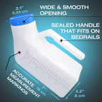 Urinals for Men Glow in The Dark Lid by Tilcare (3 Pack) - 32oz/1000mL Thick Plastic Mens Bedpan Bottle with Screw-on Lid - Spill Proof Urinary Chamber - Male Portable Travel Pee Bottles