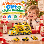 Veslier Construction Truck Toys for Boys Girls Age 3 4 5 6 Years Old，Carrier Transport Trucks for Kids 3-4 3-5 Year Old，Christmas Birthday Gift Toddler Toys.