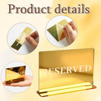 6 Pieces Large Gold Reserved Table Signs, Reserved Seating Sign, Reserve Signs for Wedding Exclusive Seat Identification at Restaurants and Parties (Large-6PCS)