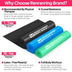 Resistance Bands for Working Out, Exercise Bands for Physical Therapy, Stretch, Recovery, Pilates, Rehab, Strength Training and Yoga Starter Set