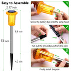 DenicMic Solar Halloween Lights Outdoor 10 Pack Fall Decorations for Home
