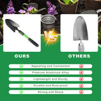 Zenrok Gardening Tool, 3 Pack Lightweight Heavy Duty Spade Shovel, Garden Tools and Hand Rake with Soft Rubber Non-Slip Handle, for Gardenging Planting Weeding Digging, Green ﻿