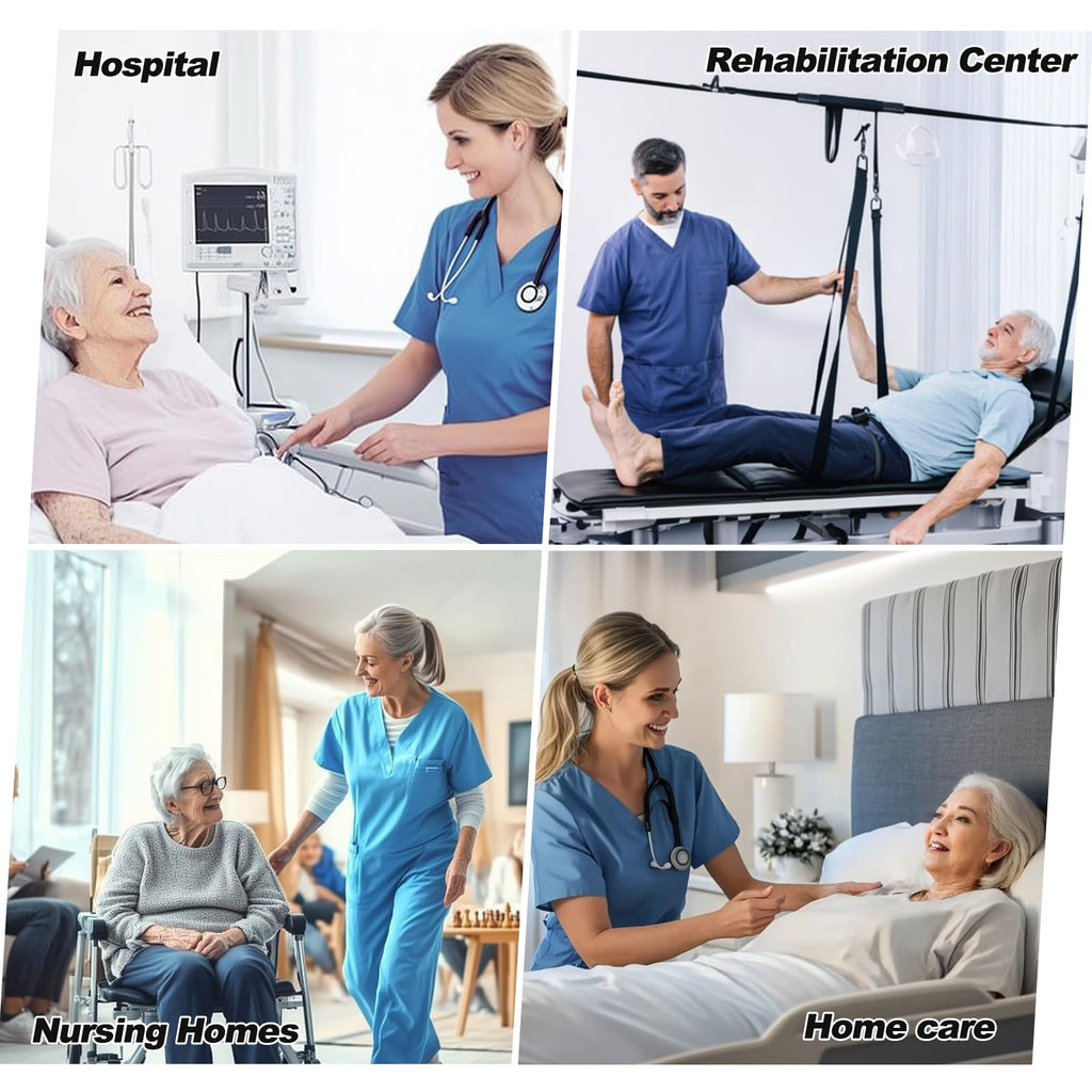 LARXREHY Positioning Bed Pad with Handles - Quick Drying Bed Pads with 8 Reinforced Handles, Washable Waterproof Reusable Pads for Elderly, Bedridden, Turning, Lifting, Transferring 34" × 52"