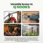 Etoolia 12 Pcs Ceiling Q Hanger Hooks for Hanging Plants 2.2inches Black