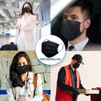 SDIW 100Pcs Black Disposable Face Mask,3 Ply Masks with Soft Ear loops