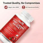Fibetrue Tart Cherry Extract Capsules 3600mg (10:1) – Montmorency Cherry for Joint Comfort & Uric Acid Balance – Antioxidant Support – Vegan, Non-GMO – 60 Capsules