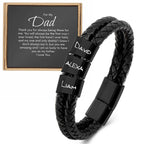 DayOfShe Fathers Day Personalized Gift for Dad Husband Grandpa Custom Bracelet with Names for Men Best Dad Ever Bracelet Fathers Gifts from Daughter Son