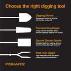 Fiskars 57" Garden Digging Shovel, Heavy Duty Steel Tool, Straight Handle